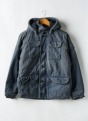Parka poches a capuche bleu JAPAN RAGS garçon