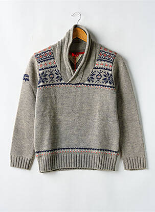Pull stretch manches longues gris JAPAN RAGS garçon