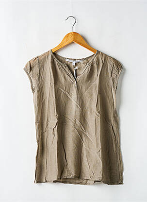 Blouse coupe fluide manches courtes marron LA FEE MARABOUTEE fille