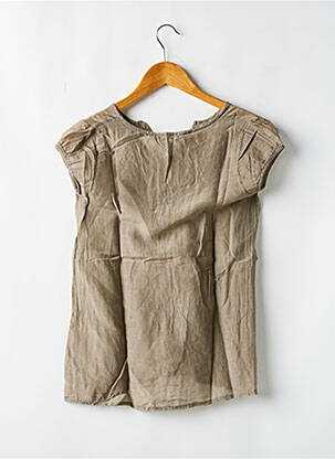 Blouse coupe fluide manches courtes marron LA FEE MARABOUTEE fille