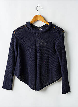 Gilet manches longues maille souple et aérée bleu LA FEE MARABOUTEE fille