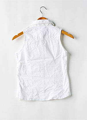 Chemisier tissage popeline sans manche blanc GUESS fille
