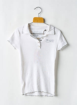 Polo stretch manches courtes blanc RWD fille
