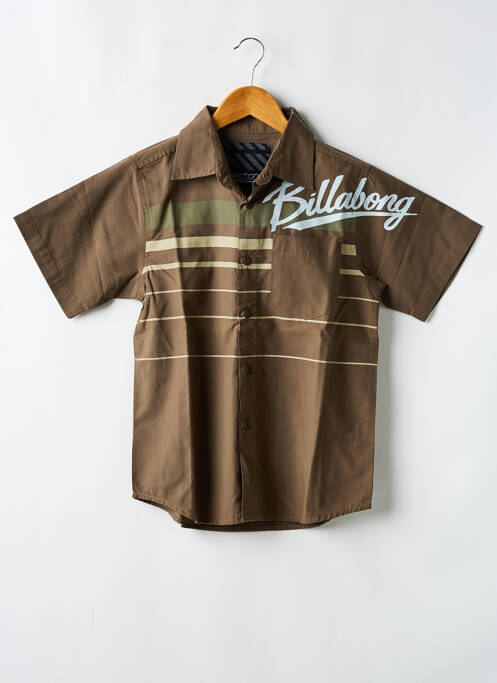 Chemise manches courtes tissage popeline marron BILLABONG garcon