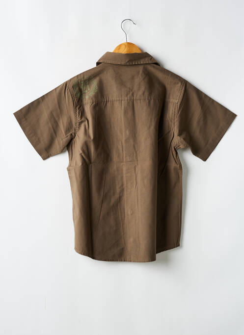 Chemise manches courtes tissage popeline marron BILLABONG garcon
