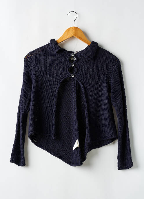 Gilet manches longues bleu LA FEE MARABOUTEE pour fille