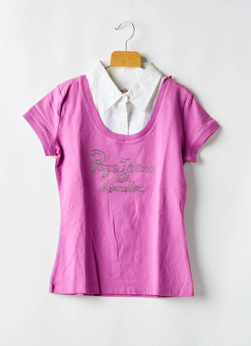T-shirt rose PEPE JEANS pour fille
