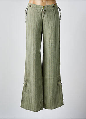 Pantalon flare taille basse taille basse vert LOIS femme