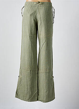 Pantalon flare taille basse taille basse vert LOIS femme