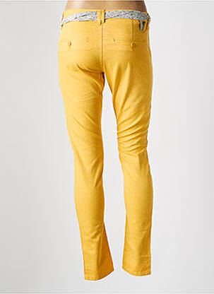 Pantalon chino taille basse taille basse jaune LE TEMPS DES CERISES femme