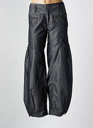 Pantalon droit fermeture zippée sous rabat boutonné taille normale gris DDP femme