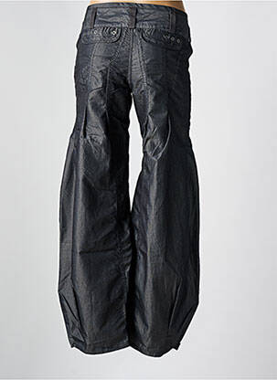 Pantalon droit fermeture zippée sous rabat boutonné taille normale gris DDP femme