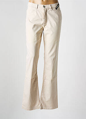 Pantalon droit fermeture zippée sous rabat boutonné taille normale beige BIG STAR femme