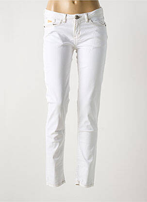 Pantalon slim fermeture zippée sous rabat boutonné blanc GUESS fille