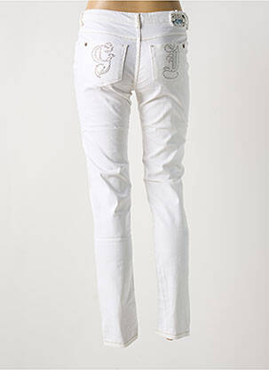 Pantalon slim fermeture zippée sous rabat boutonné blanc GUESS fille