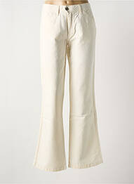 Pantalon droit fermeture zippée sous rabat boutonné beige AVIATIC femme