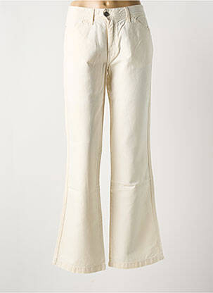 Pantalon droit fermeture zippée sous rabat boutonné beige AVIATIC femme