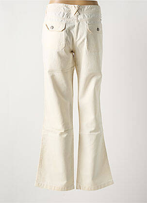 Pantalon droit fermeture zippée sous rabat boutonné beige AVIATIC femme