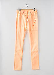 Pantalon slim fermeture zippée sous rabat boutonné orange LE TEMPS DES CERISES fille
