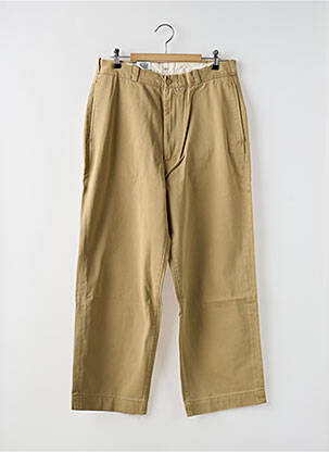 Pantalon droit fermeture zippée sous rabat boutonné beige LEVIS femme
