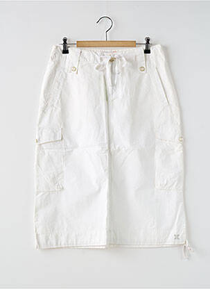 Jupe mi-longue coupe droite blanc OXBOW femme