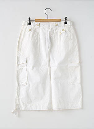 Jupe mi-longue coupe droite blanc OXBOW femme