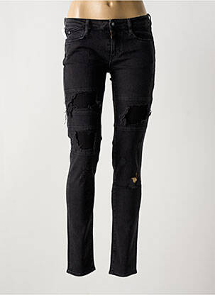 Jeans coupe slim noir LE TEMPS DES CERISES pour femme