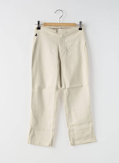 Pantacourt coupe droite beige LOIS femme