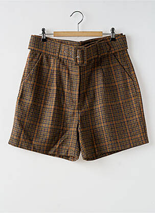 Short fermeture zippée sous rabat avec crochet marron LILI SIDONIO femme