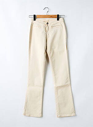 Pantalon droit fermeture zippée sous rabat boutonné beige CIMARRON fille