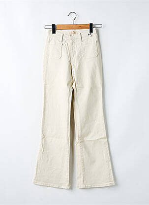 Pantalon droit fermeture zippée sous rabat boutonné beige CIMARRON fille