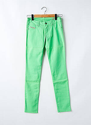 Pantalon slim tissage popeline vert DIESEL fille
