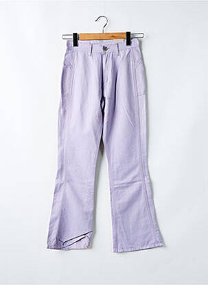Pantalon droit fermeture zippée sous rabat boutonné violet BIG STAR fille