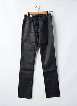 Pantalon slim tissage enduit taille normale noir LE TEMPS DES CERISES femme