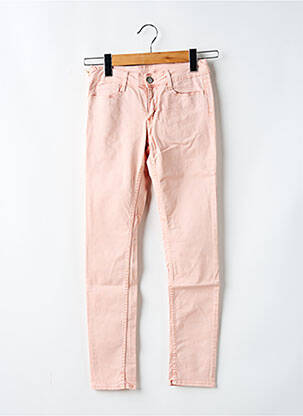 Jeans coupe slim stretch taille ajustable rose LE TEMPS DES CERISES fille