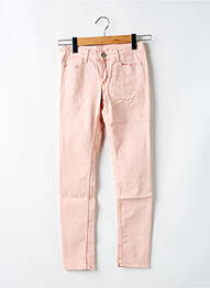 Jeans coupe slim stretch taille ajustable rose LE TEMPS DES CERISES fille