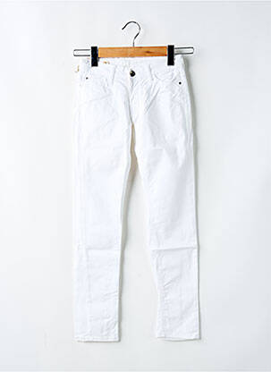 Pantalon slim tissage popeline taille ajustable blanc RWD fille