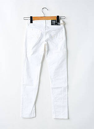 Pantalon slim tissage popeline taille ajustable blanc RWD fille