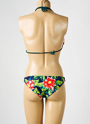 Maillot de bain 2 pièces stretch haut triangles bleu PULL IN femme