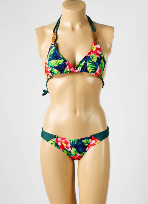 Maillot de bain 2 pièces bleu PULL IN pour femme