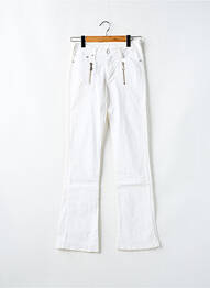 Pantalon droit fermeture zippée sous rabat boutonné blanc CIMARRON fille