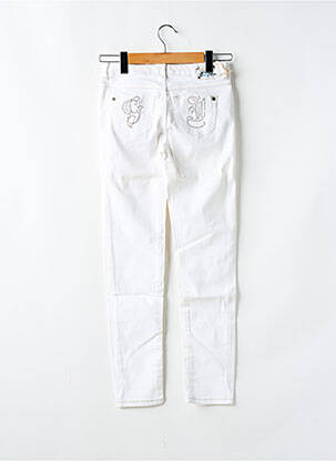 Jeans coupe slim stretch taille ajustable blanc GUESS fille