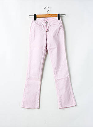 Pantalon droit fermeture zippée sous rabat boutonné rose CIMARRON fille