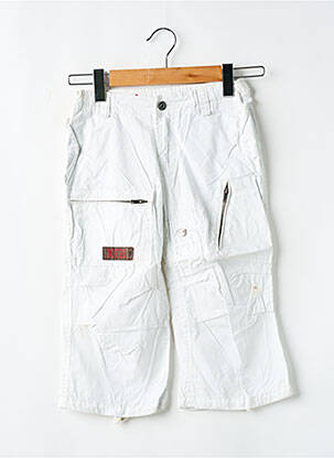 Pantacourt coupe droite taille ajustable blanc RWD fille