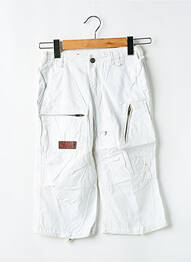 Pantacourt coupe droite taille ajustable blanc RWD fille