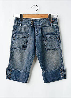 Bermuda coupe droite bleu RWD fille