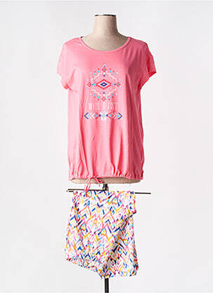 Pyjama manches courtes rose MASSANA femme