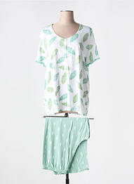 Pyjama manches courtes vert EGATEX femme