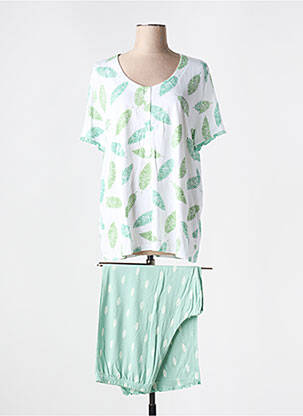 Pyjama manches courtes vert EGATEX femme