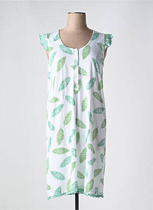 Chemise de nuit imprimé fantaisie blanc EGATEX femme